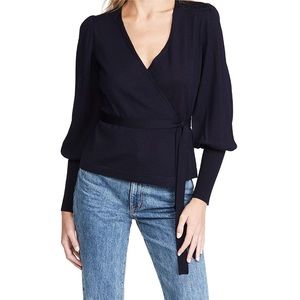 Diane von Furstenberg Adrielle Wrap Sweater Navy